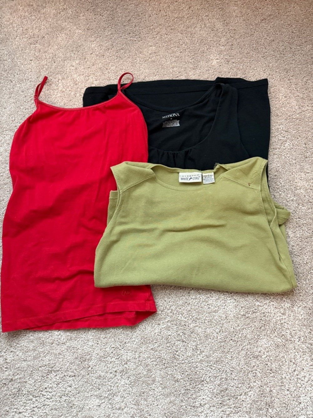 3 Tanks Olive Green, Black and Red Tank Top - Women's